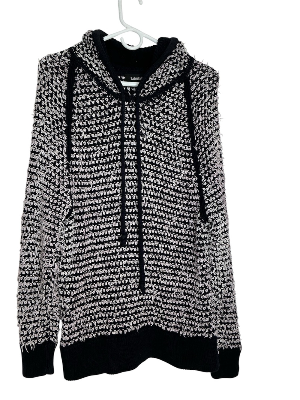 Tabula Rosa Hoodie Textured Knit Pullover Wool Mohair Blend Italian Yarn Dyed